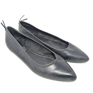 Frye Black Leather Flats, Pointed Toe Size 10